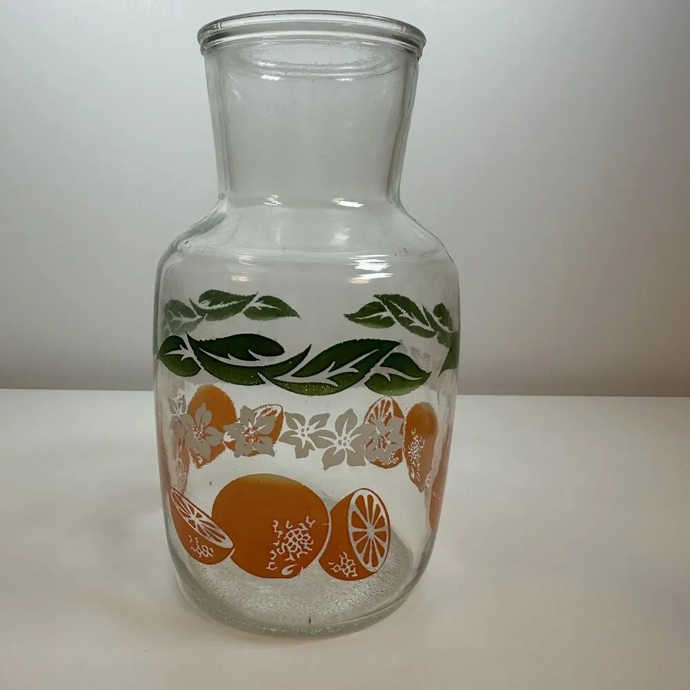 Vintage  Kitchen 1987 Anchor Hocking Orange Juice Carafe Jar Pitcher No Lid